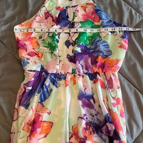 🎄Lily Rose High Low Floral Sleeveless Keyhole Dress - Picture 10 of 12